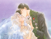 Usagi and Mamoru share a kiss.